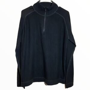 Kinross Quarter Zip Mock Neck 100% Cashmere Contrast Stitch Gray Medium